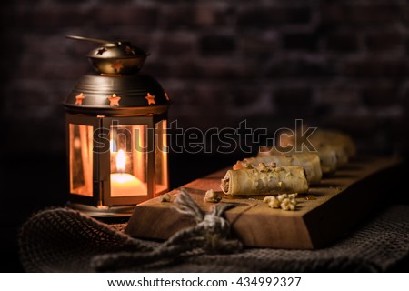 Baklava Rolls with Candle Holder