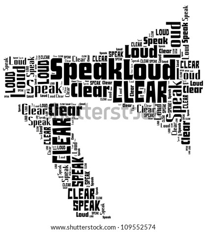Info-text graphics Speak Loud composed in Healer Speaker shape concept in white background
