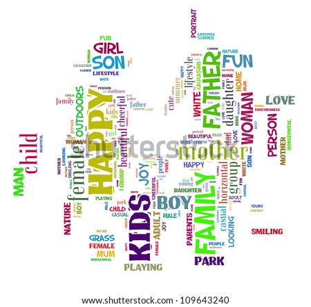 Info-text graphics Family composed in Mother-Father-Daughter shape concept in white background