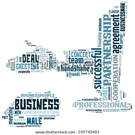 Info-text graphics Business Deal composed in Hand come out from Computer shape concept in white background
