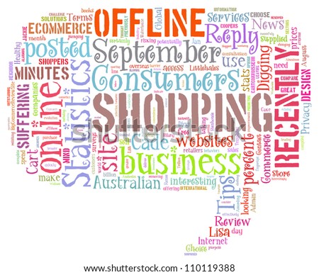 Info-text graphics Shopping composed in question tag shape concept in white background