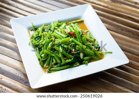 Fire vegestable is thai food in dinner time