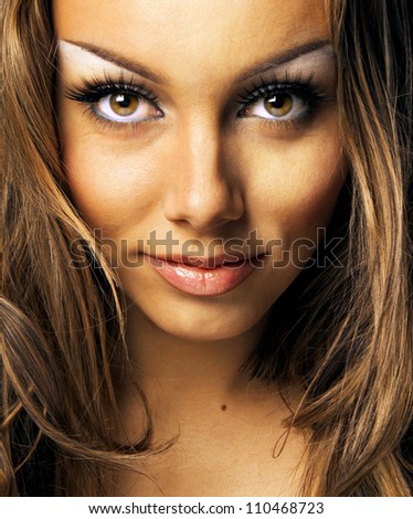 Woman beautiful face with perfect makeup