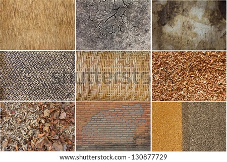 Set background image surface at different brick, wood, leather.