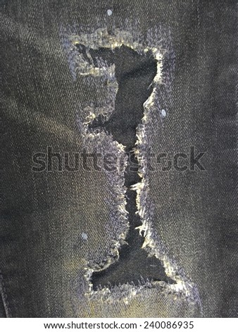 Close up background to repair torn jeans with stitched by skilled seamstresses.