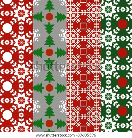 Scandinavian Christmas Pattern Set Stock Vector 89605396 ...