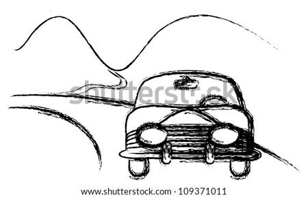 Vintage Car Outline Vector - 109371011 : Shutterstock