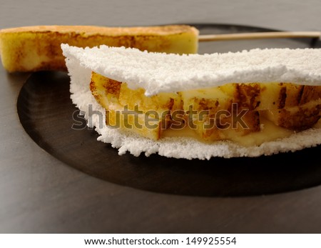 Cheese tapioca. Brazilian food. Tapioca de queijo de coalho.