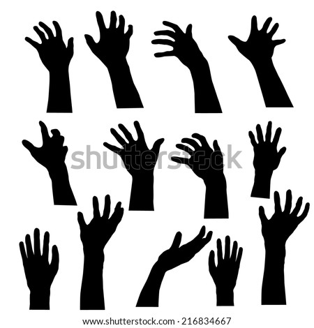 Hand ghosts rising from the grave on Halloween Hand ghosts rising from the grave on Halloween