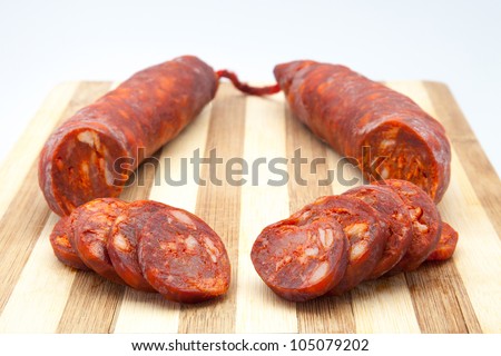 sausage of pork cut in slices