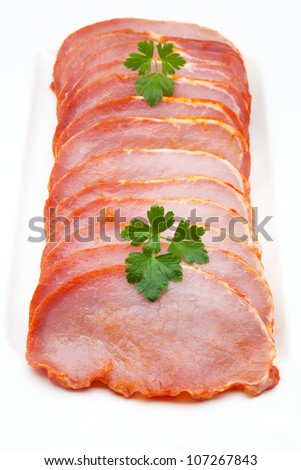slices of loin of fresh pig