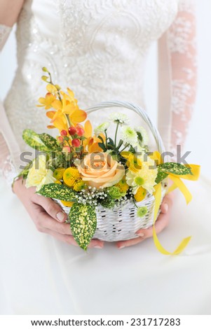 bouquet in hands of the bride