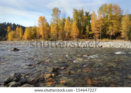 Tulameen River Autumn Colors. Fall colors line the banks of the Tulameen River near Princeton, British Columbia, Canada.