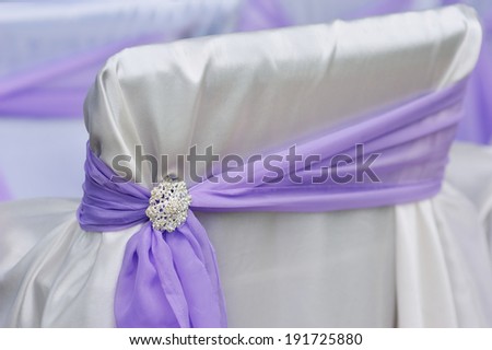 decoration chair purple bow brooch