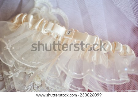 Wedding garter of the bride.