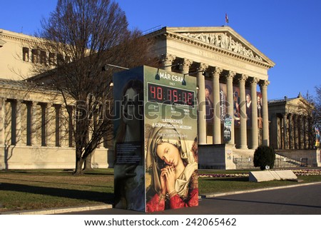 BUDAPEST / HUNGARY - JAN 6: Museum of Fine Arts in Budapest, featuring \