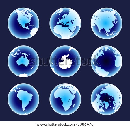 map of antarctica in the world. stock photo : Blue World