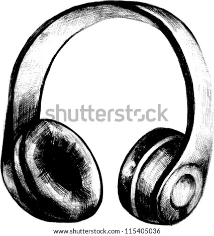 Earphones Hand Drawn Sketch Vector Illustration - 115405036 : Shutterstock