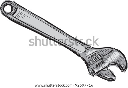 Wrench Cartoon Sketch Vector Illustration - 92597716 : Shutterstock