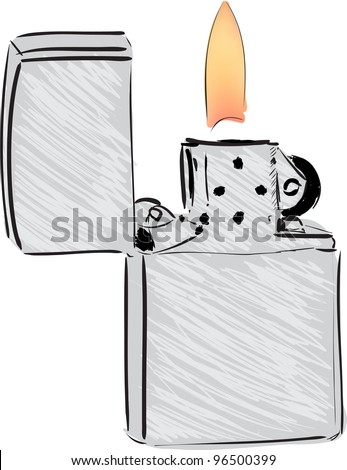 Lighter Cartoon Sketch Vector Illustration - 96500399 : Shutterstock