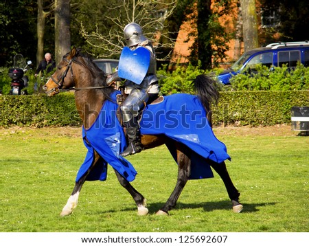FLORENCE, ITALY - MARCH 31: Medieval knight ready for a fight during the event Â?Â?I GIOCHI DI CARNASCIALE on March 31, 2012 in Florence, Italy