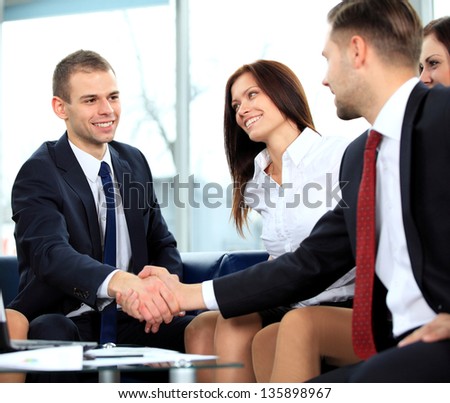 Business People Shaking Hands, Finishing Up A Meeting