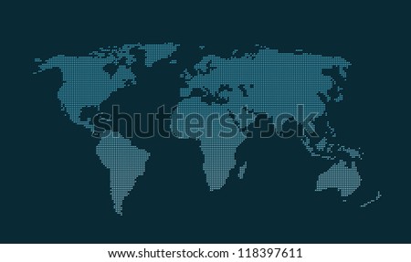 square dotted world map
