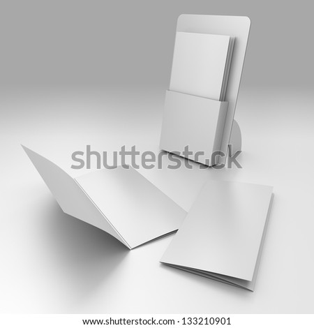 3D blank box display or stand with three wings leaflets 3D blank box display or stand with three wings leaflets