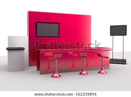 Trade Exhibition Booth Or Stall. 3d Render