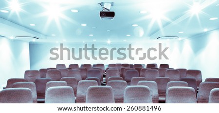 Empty modern cinema auditorium