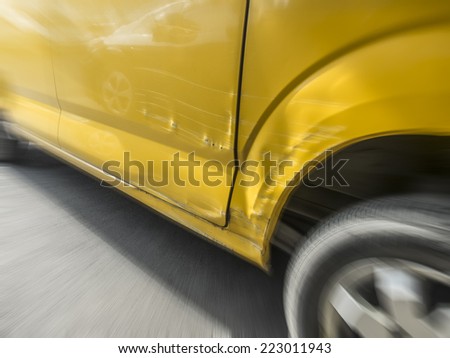 Yellow cars Accidents scratch