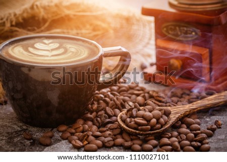 Late arts coffe  and coffee beans