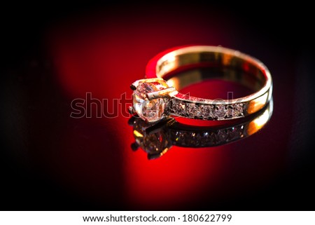 Wedding rings and reflection