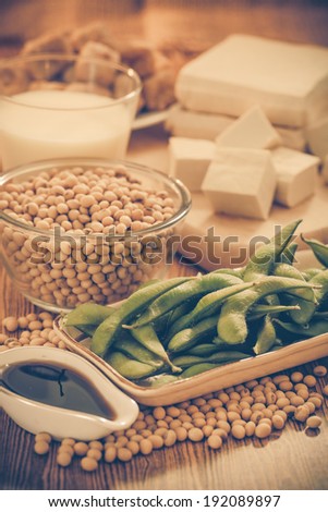Soy bean, tofu and other soy products-Filtered Image