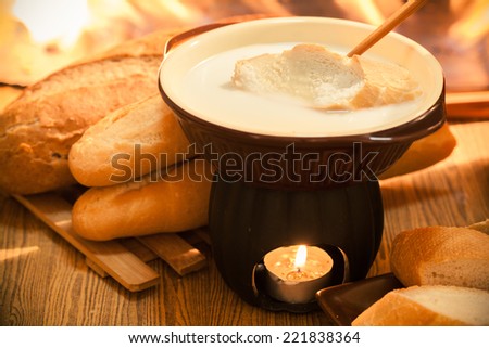 Cheese fondue,Traditional Swiss food for winter