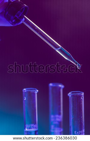 Microbiological pipette in the genetic laboratory