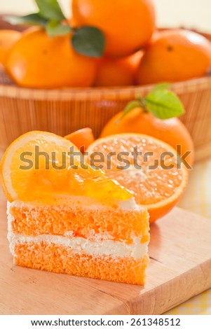 Orange cake  with fresh orange
