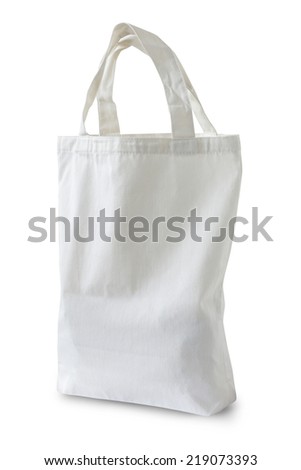 White Cotton Eco Recycle Bag Isolated on White