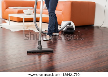 Attractive Female With Vacuum Cleaner