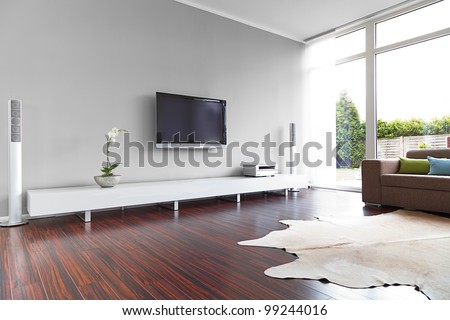 Modern Living-Room With Tv And Hifi Equipment