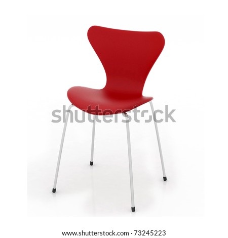 Red chair isolated on the white background