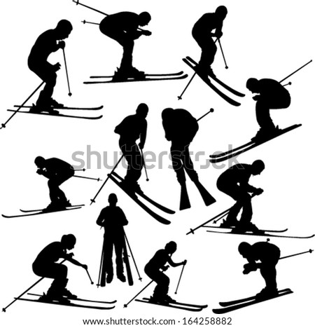 skiing collection - vector