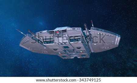 3D illustration of a space ship