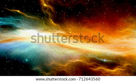 3D CG rendering of the outer space