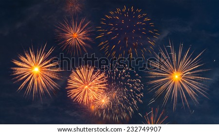 Fireworks are common in various cultural and religious celebrations worldwide. Panorama, XXL size.