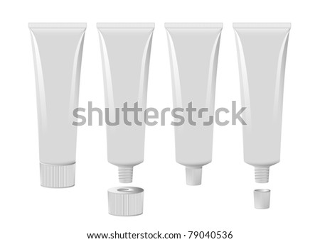 Blank toothpaste tube set eps8 Blank toothpaste tube set eps8