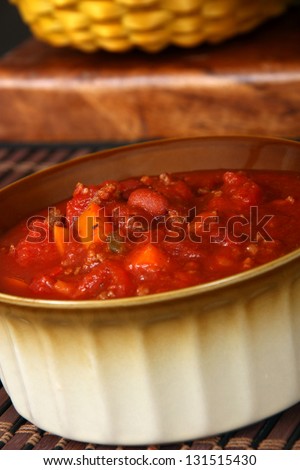 chili bowl closeup