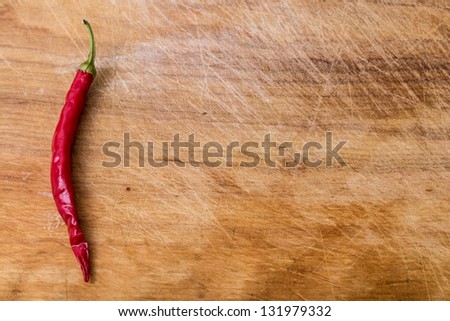 chili pepper on wood background