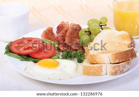 fried egg and bacon breakfast