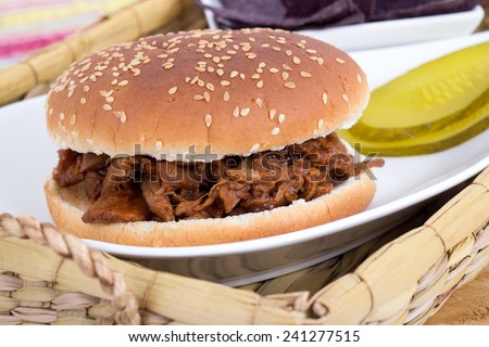 BBQ pulled pork sandwich